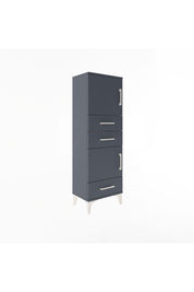 Arges Dolap 2 Raflı 3 Çekmeceli 2 Kapaklı 44x30x134 Antrasit-Antrasit