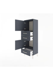 Arges Dolap 2 Raflı 3 Çekmeceli 2 Kapaklı 44x30x134 Antrasit-Antrasit