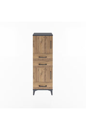 Arges Dolap 2 Raflı 3 Çekmeceli 2 Kapaklı 44x30x134 Antrasit-Çam