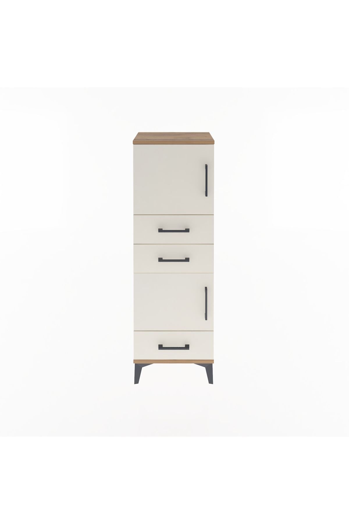 Arges Dolap 2 Raflı 3 Çekmeceli 2 Kapaklı 44x30x134 Çam-Aytaşı