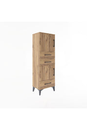 Arges Dolap 2 Raflı 3 Çekmeceli 2 Kapaklı 44x30x134 Çam-Çam
