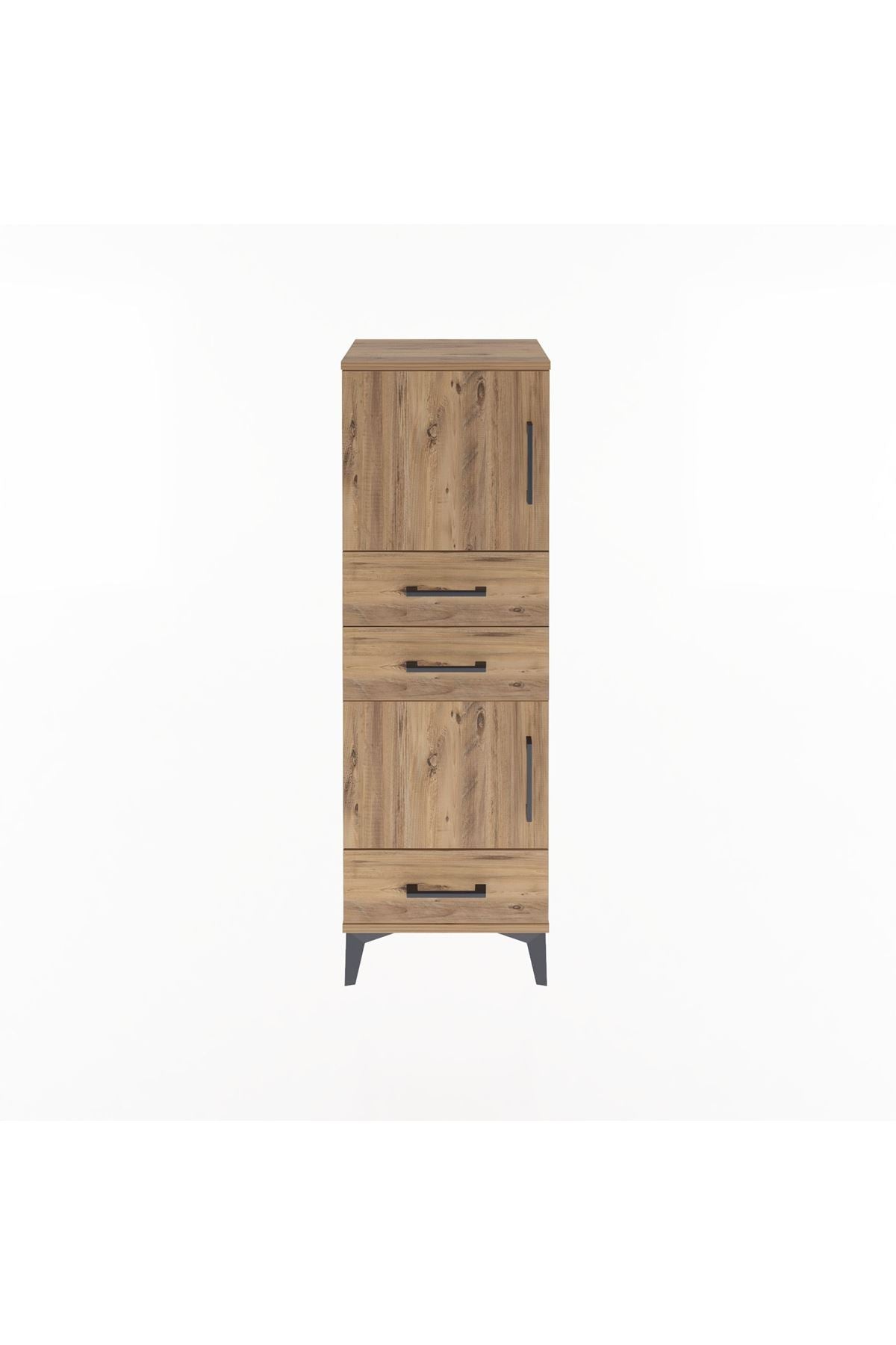 Arges Dolap 2 Raflı 3 Çekmeceli 2 Kapaklı 44x30x134 Çam-Çam