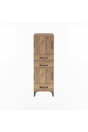 Arges Dolap 2 Raflı 3 Çekmeceli 2 Kapaklı 44x30x134 Çam-Çam