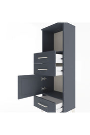 Arges Dolap 2 Raflı 3 Çekmeceli Tek Kapaklı 44x30x134 Antrasit-Antrasit