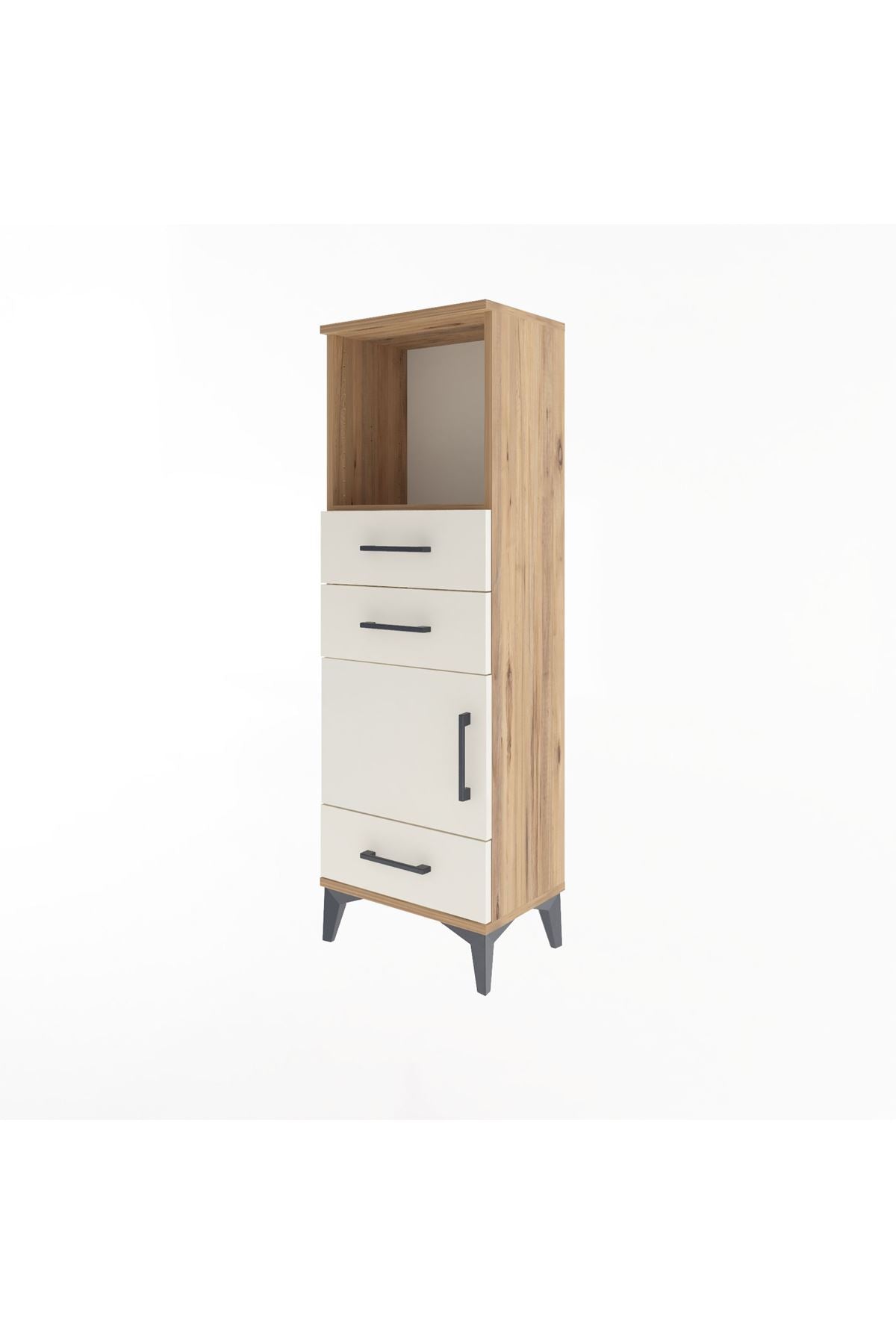 Arges Dolap 2 Raflı 3 Çekmeceli Tek Kapaklı 44x30x134 - S16M049V7A