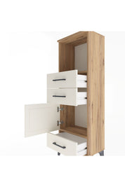 Arges Dolap 2 Raflı 3 Çekmeceli Tek Kapaklı 44x30x134 Çam-Aytaşı