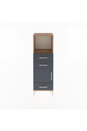 Arges Dolap 2 Raflı 3 Çekmeceli Tek Kapaklı 44x30x134 Çam-Antrasit