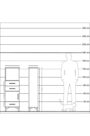 Arges Dolap 2 Raflı 3 Çekmeceli Tek Kapaklı 44x30x134 Çam-Antrasit