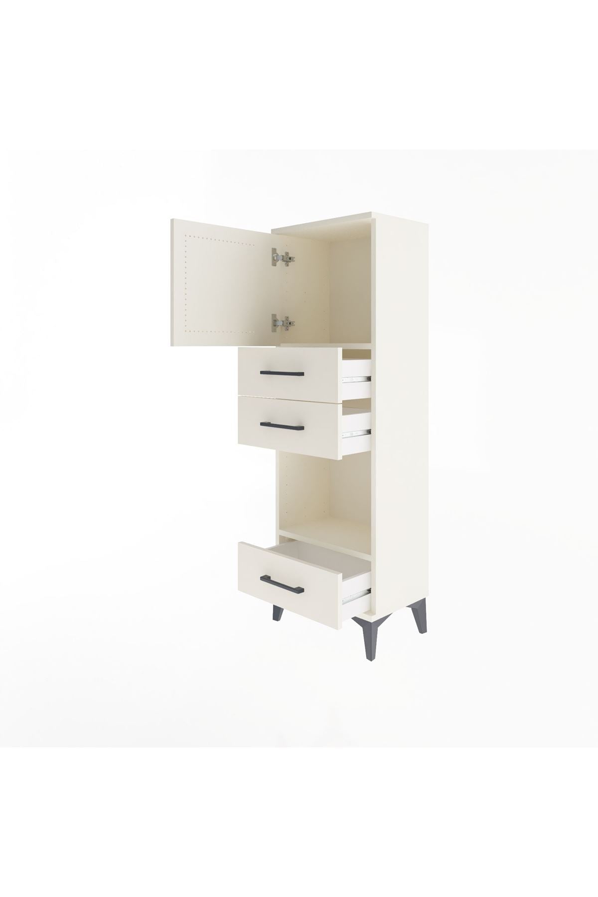 Arges Dolap 2 Raflı 3 Çekmeceli Tek Kapaklı 44x30x134 Aytaşı-Aytaşı