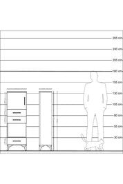 Arges Dolap 2 Raflı 3 Çekmeceli Tek Kapaklı 44x30x134 Aytaşı-Antrasit