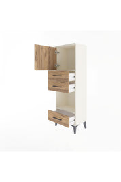 Arges Dolap 2 Raflı 3 Çekmeceli Tek Kapaklı 44x30x134 Aytaşı-Çam