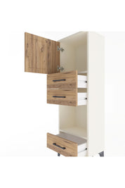 Arges Dolap 2 Raflı 3 Çekmeceli Tek Kapaklı 44x30x134 Aytaşı-Çam