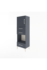 Arges Dolap 2 Raflı 3 Çekmeceli Tek Kapaklı 44x30x134 Antrasit-Antrasit