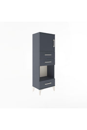 Arges Dolap 2 Raflı 3 Çekmeceli Tek Kapaklı 44x30x134 Antrasit-Antrasit