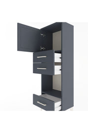 Arges Dolap 2 Raflı 3 Çekmeceli Tek Kapaklı 44x30x134 Antrasit-Antrasit