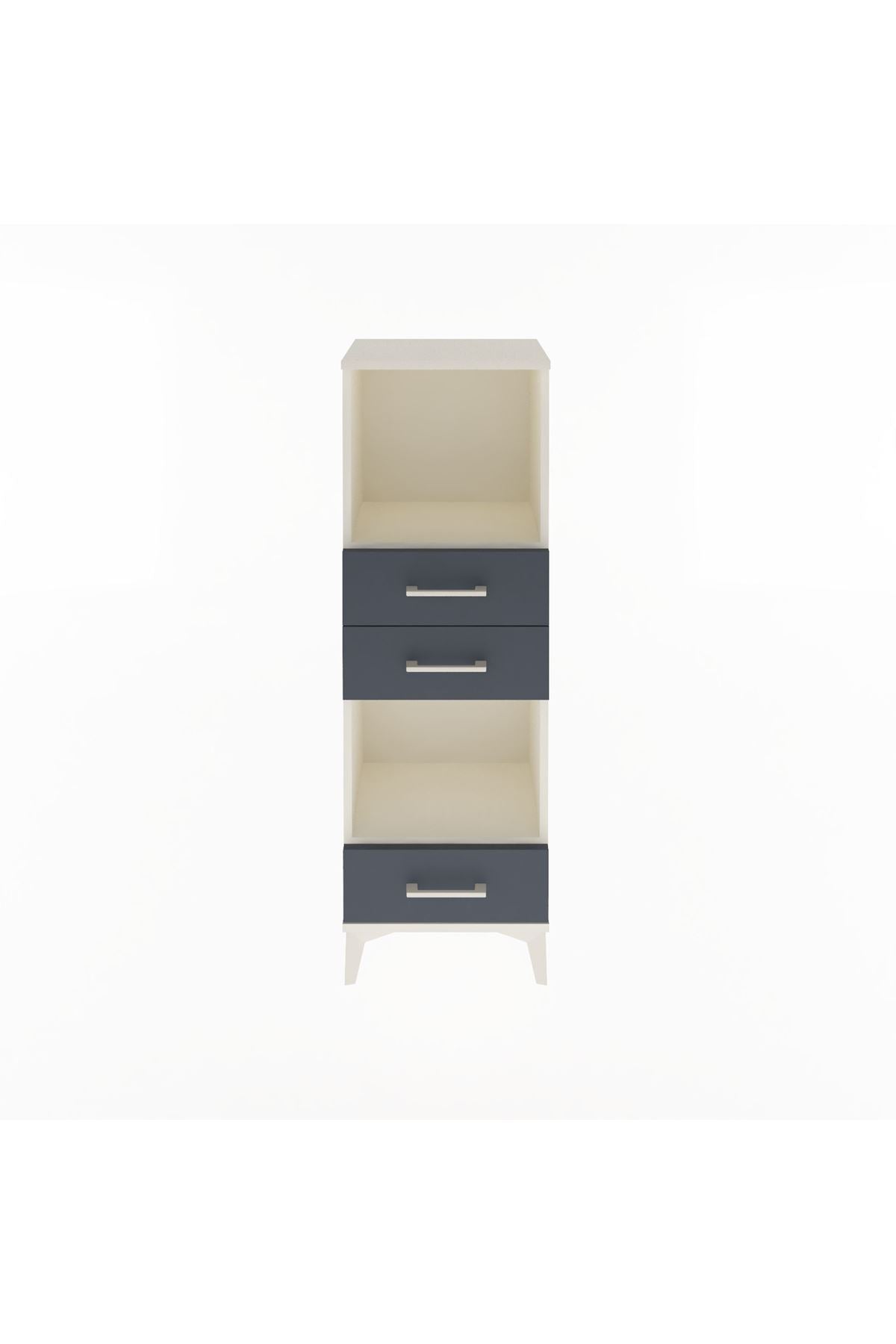 Arges Dolap 2 Raflı 3 Çekmeceli 44x30x134 Aytaşı-Antrasit