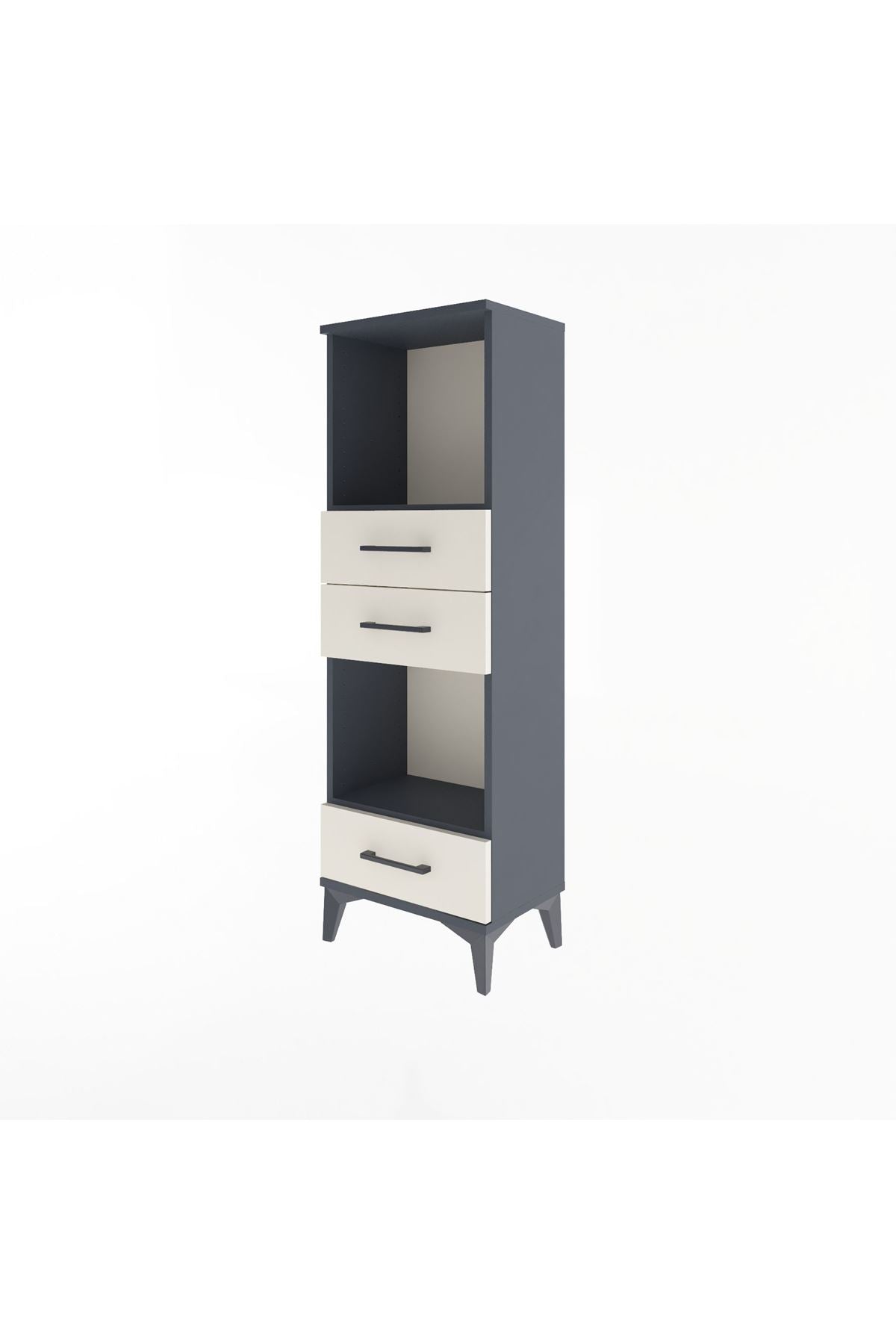 Arges Dolap 2 Raflı 3 Çekmeceli 44x30x134 Antrasit-Aytaşı