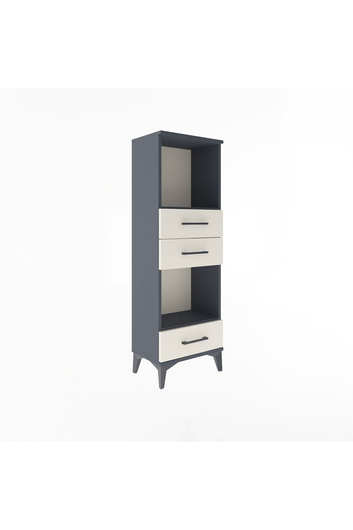 Arges Dolap 2 Raflı 3 Çekmeceli 44x30x134 Antrasit-Aytaşı