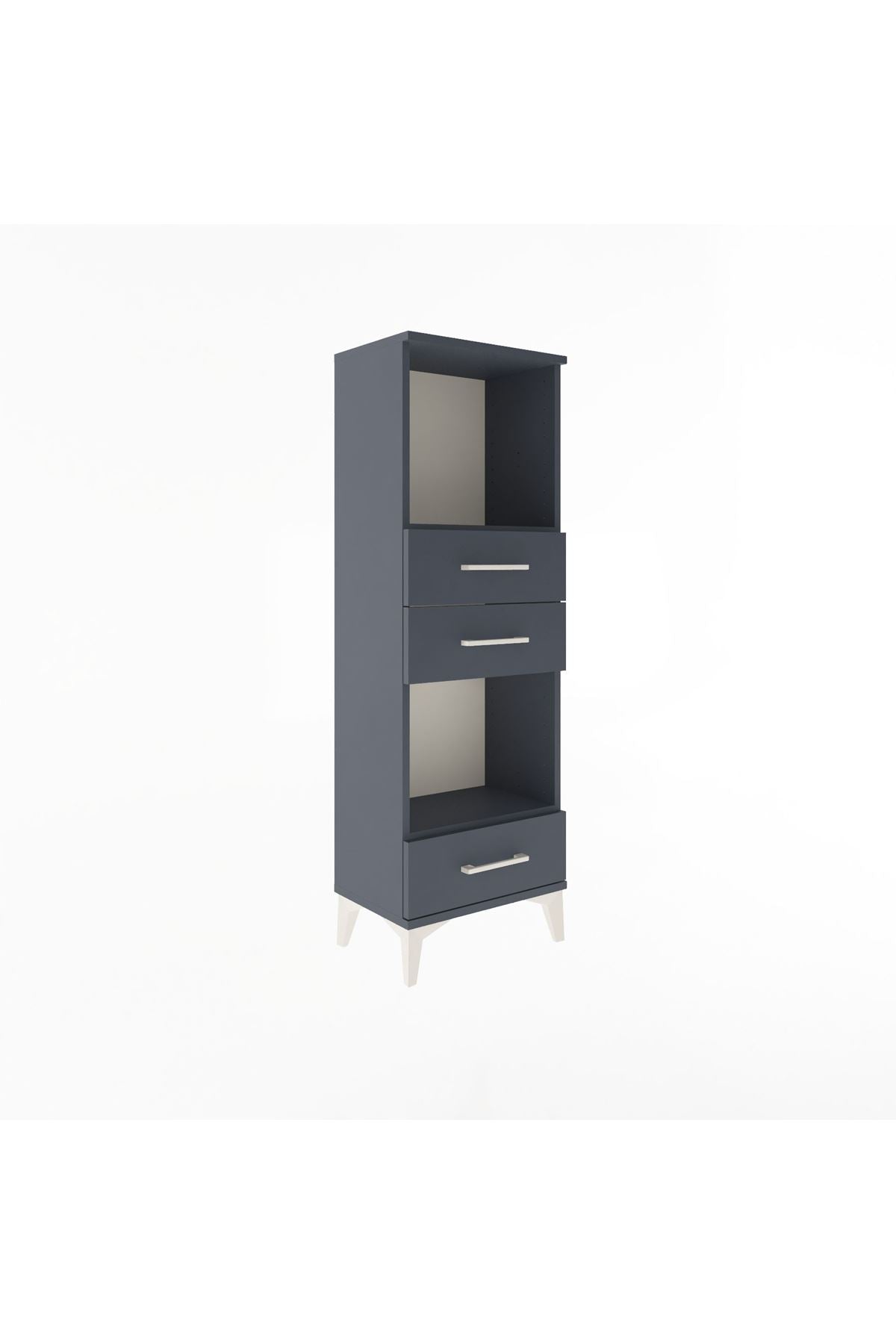 Arges Dolap 2 Raflı 3 Çekmeceli 44x30x134 Antrasit-Antrasit