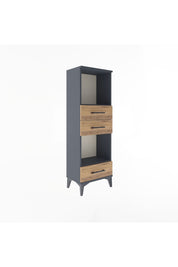 Arges Dolap 2 Raflı 3 Çekmeceli 44x30x134 Antrasit-Çam