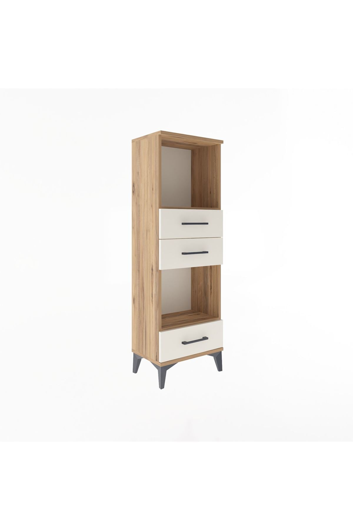 Arges Dolap 2 Raflı 3 Çekmeceli 44x30x134 Çam-Aytaşı