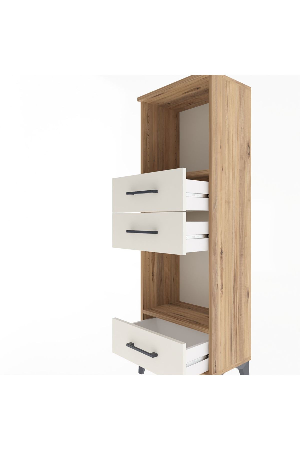 Arges Dolap 2 Raflı 3 Çekmeceli 44x30x134 Çam-Aytaşı