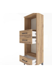 Arges Dolap 2 Raflı 3 Çekmeceli 44x30x134 Çam-Çam