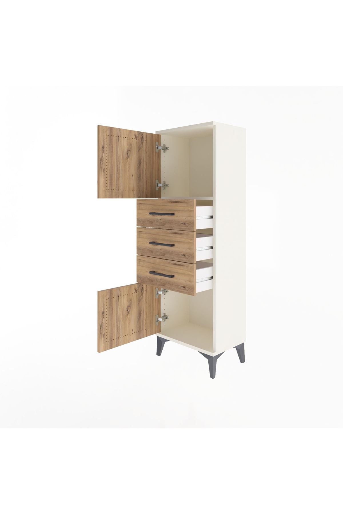 Arges Dolap 2 Raflı 3 Çekmeceli 2 Kapaklı 44x30x134 Aytaşı-Çam