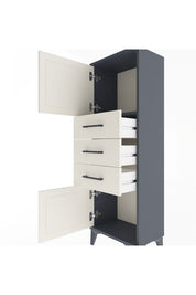 Arges Dolap 2 Raflı 3 Çekmeceli 2 Kapaklı 44x30x134 Antrasit-Aytaşı