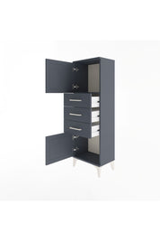 Arges Dolap 2 Raflı 3 Çekmeceli 2 Kapaklı 44x30x134 Antrasit-Antrasit