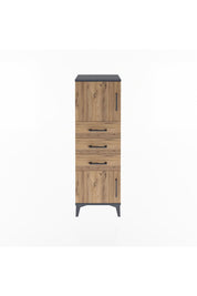 Arges Dolap 2 Raflı 3 Çekmeceli 2 Kapaklı 44x30x134 Antrasit-Çam