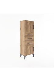 Arges Dolap 2 Raflı 3 Çekmeceli 2 Kapaklı 44x30x134 Çam-Çam