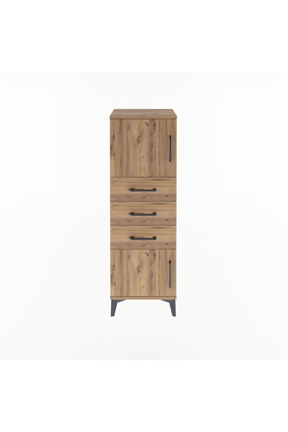 Arges Dolap 2 Raflı 3 Çekmeceli 2 Kapaklı 44x30x134 Çam-Çam