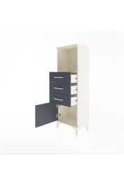 Arges Dolap Tek Raflı 3 Çekmeceli Tek Kapaklı 44x30x134 Aytaşı-Antrasit