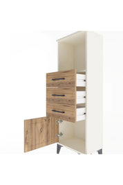 Arges Dolap Tek Raflı 3 Çekmeceli Tek Kapaklı 44x30x134 Aytaşı-Çam