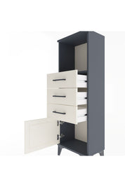 Arges Dolap Tek Raflı 3 Çekmeceli Tek Kapaklı 44x30x134 Antrasit-Aytaşı