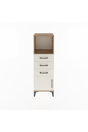 Arges Dolap Tek Raflı 3 Çekmeceli Tek Kapaklı 44x30x134 Çam-Aytaşı