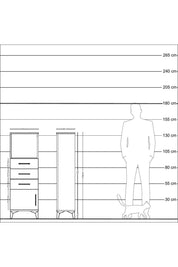 Arges Dolap Tek Raflı 3 Çekmeceli Tek Kapaklı 44x30x134 Çam-Antrasit
