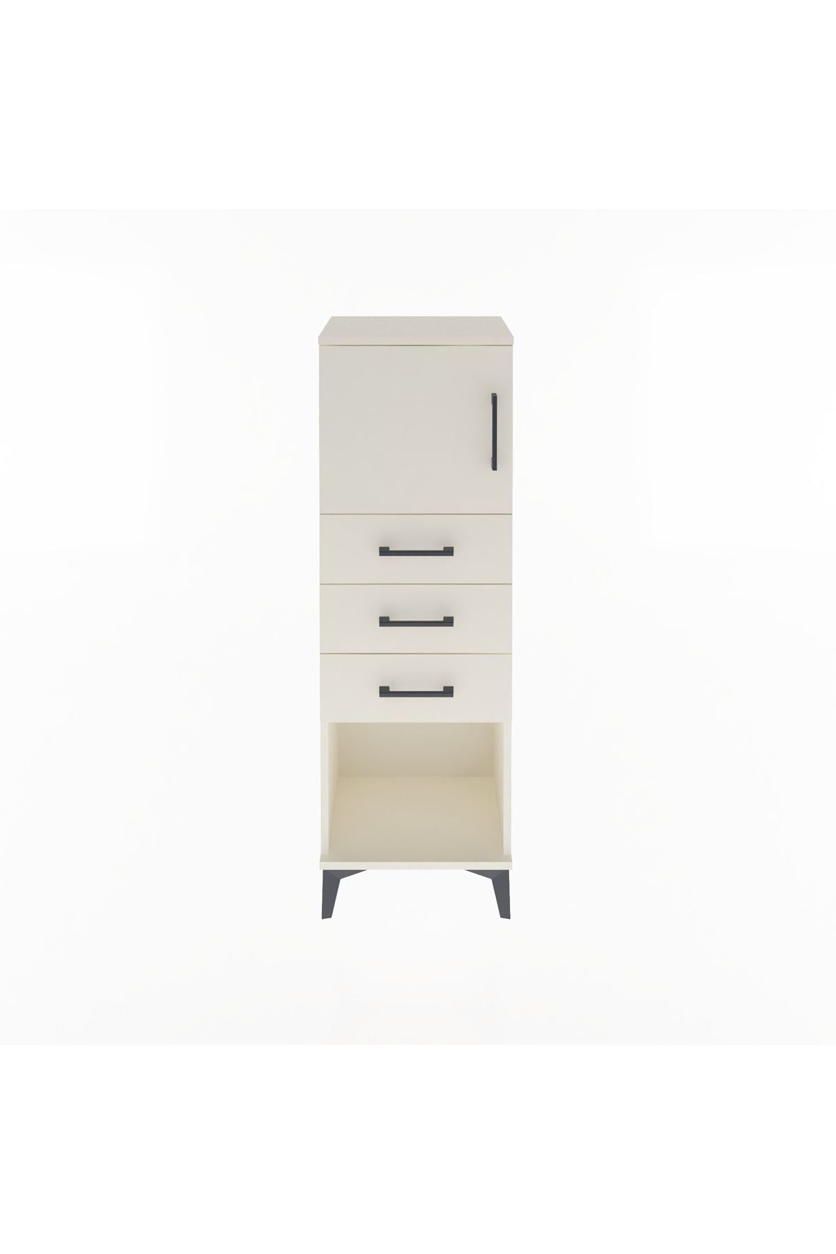 Arges Dolap Tek Raflı 3 Çekmeceli Tek Kapaklı 44x30x134 Aytaşı-Aytaşı