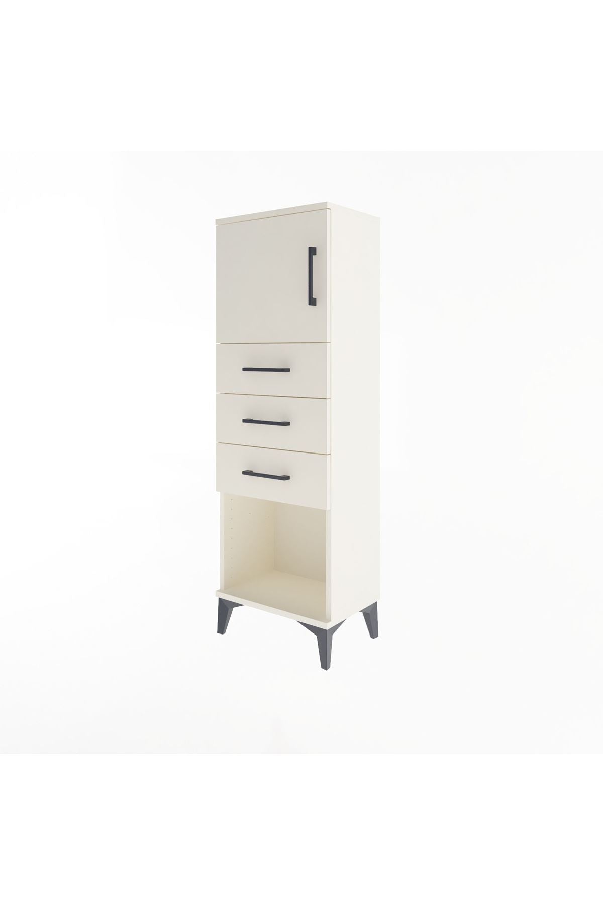 Arges Dolap Tek Raflı 3 Çekmeceli Tek Kapaklı 44x30x134 Aytaşı-Aytaşı