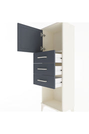 Arges Dolap Tek Raflı 3 Çekmeceli Tek Kapaklı 44x30x134 Aytaşı-Antrasit