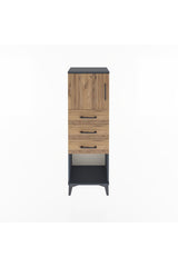 Arges Dolap Tek Raflı 3 Çekmeceli Tek Kapaklı 44x30x134