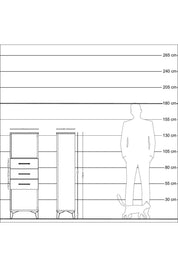 Arges Dolap Tek Raflı 3 Çekmeceli 44x30x134 Aytaşı-Antrasit