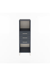 Arges Dolap Tek Raflı 3 Çekmeceli 44x30x134 Antrasit-Antrasit