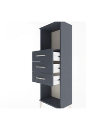 Arges Dolap Tek Raflı 3 Çekmeceli 44x30x134 Antrasit-Antrasit