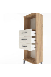 Arges Dolap Tek Raflı 3 Çekmeceli 44x30x134 Çam-Aytaşı