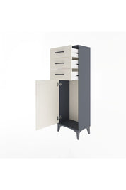 Arges Dolap 3 Çekmeceli Tek Kapaklı 44x30x134 Antrasit-Aytaşı