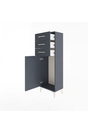 Arges Dolap 3 Çekmeceli Tek Kapaklı 44x30x134 Antrasit-Antrasit