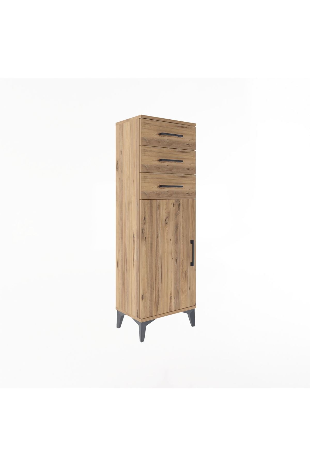 Arges Dolap 3 Çekmeceli Tek Kapaklı 44x30x134 Çam-Çam