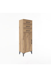 Arges Dolap 3 Çekmeceli Tek Kapaklı 44x30x134 Çam-Çam
